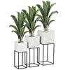 OUTSUNNY Decorative Plant Stand Set of 3, Square Flower Pot Holders Bedroom thumbnail 1