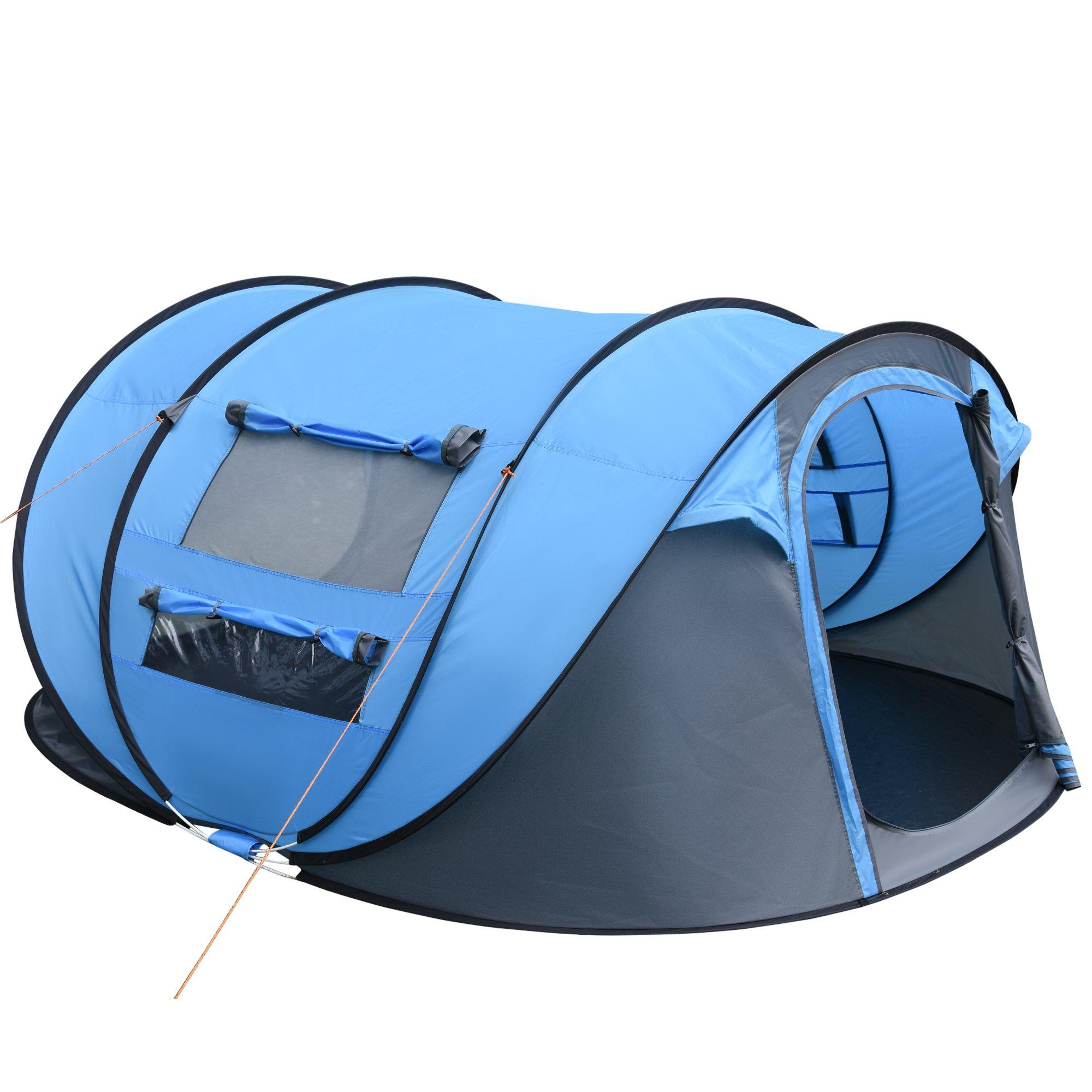 Camping Tent Dome Pop-up Tent  with Windows for 4-5 Person