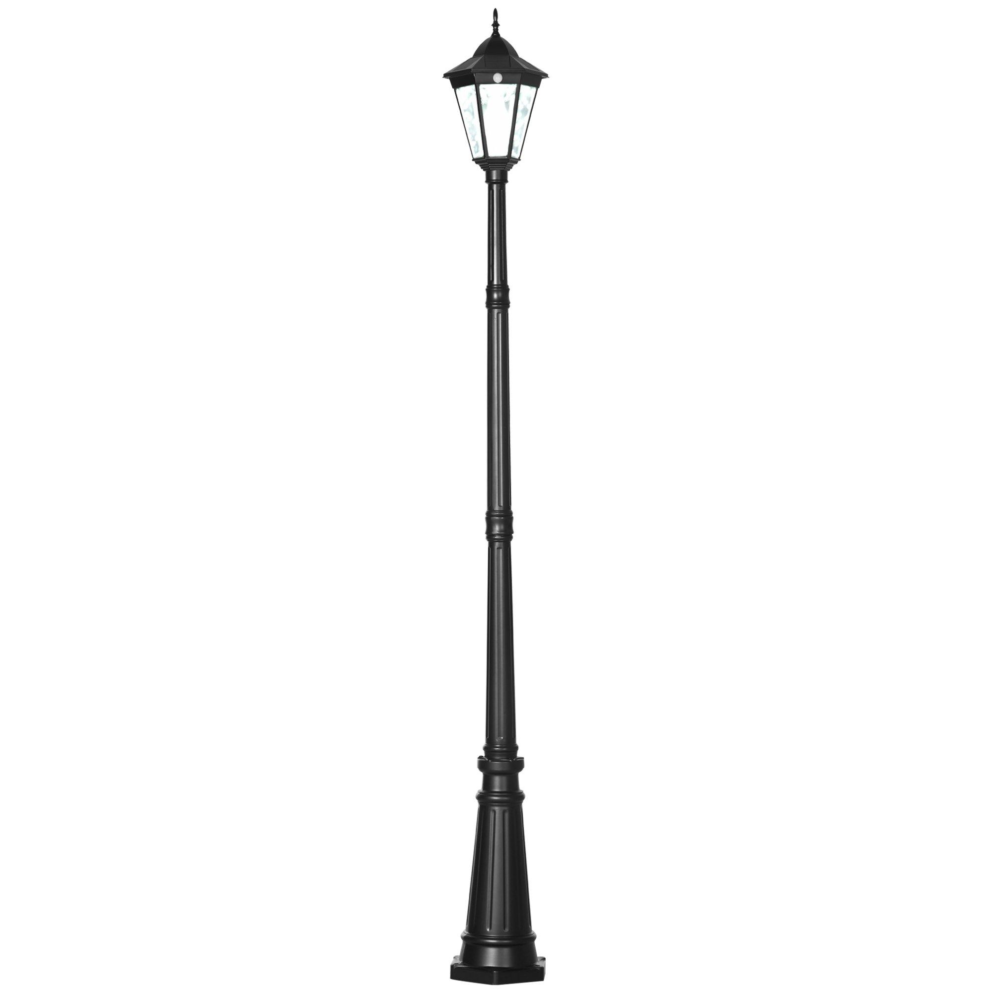 2.4 m Garden Lamp Post Light with Aluminium Frame for Lawn Pathway Driveway