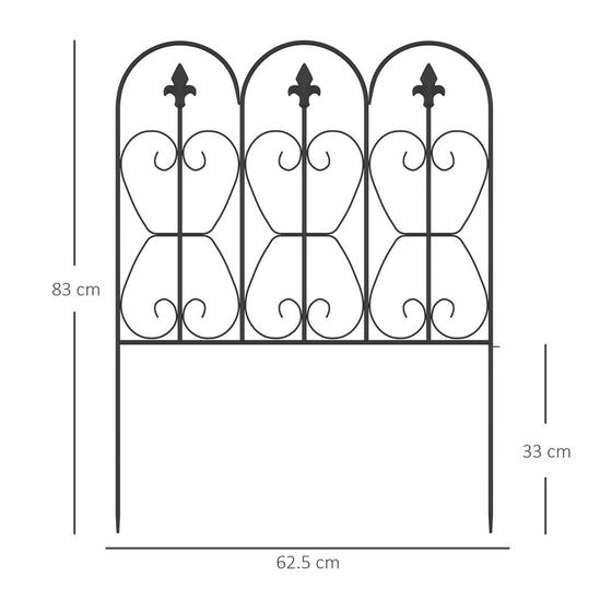 OUTSUNNY 5PCs Garden Fencing Panels Flower Bed Border Edging Animal Barrier 3