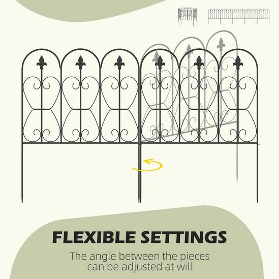 OUTSUNNY 5PCs Garden Fencing Panels Flower Bed Border Edging Animal Barrier 5