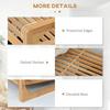 HOMCOM 3-Tier Bamboo Shoe Rack Storage Organiser with Slatted Shelves thumbnail 6