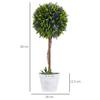 HOMCOM Set of 2 Decorative Artificial Plants Ball Trees with Flower Indoor thumbnail 3