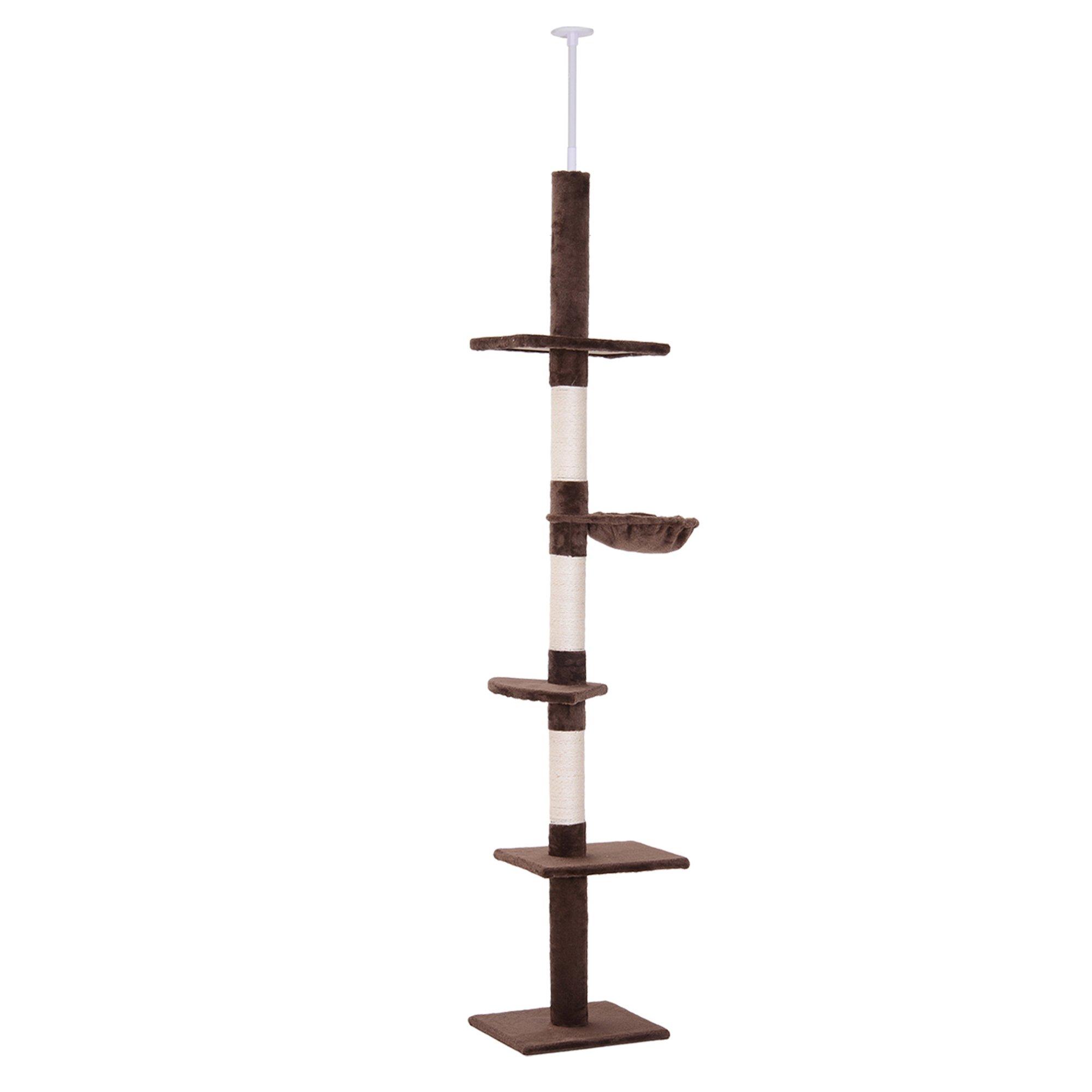 5-Tier Floor To Ceiling Cat Tree Kitty Activity Center Scratching Post
