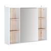 HOMCOM Bathroom Mirror Cabinet, Wall Mounted Storage with Open Cupboard thumbnail 1