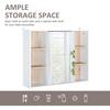HOMCOM Bathroom Mirror Cabinet, Wall Mounted Storage with Open Cupboard thumbnail 5