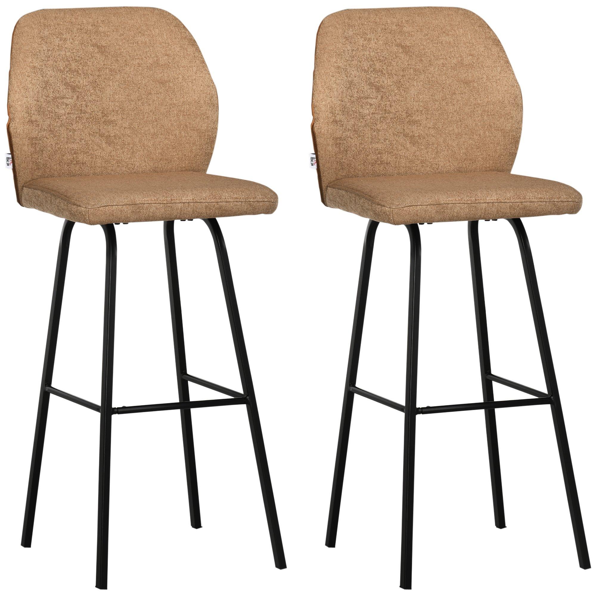 Dining Tables Chairs Bar Stools Set of 2 Linen Touch Fabric