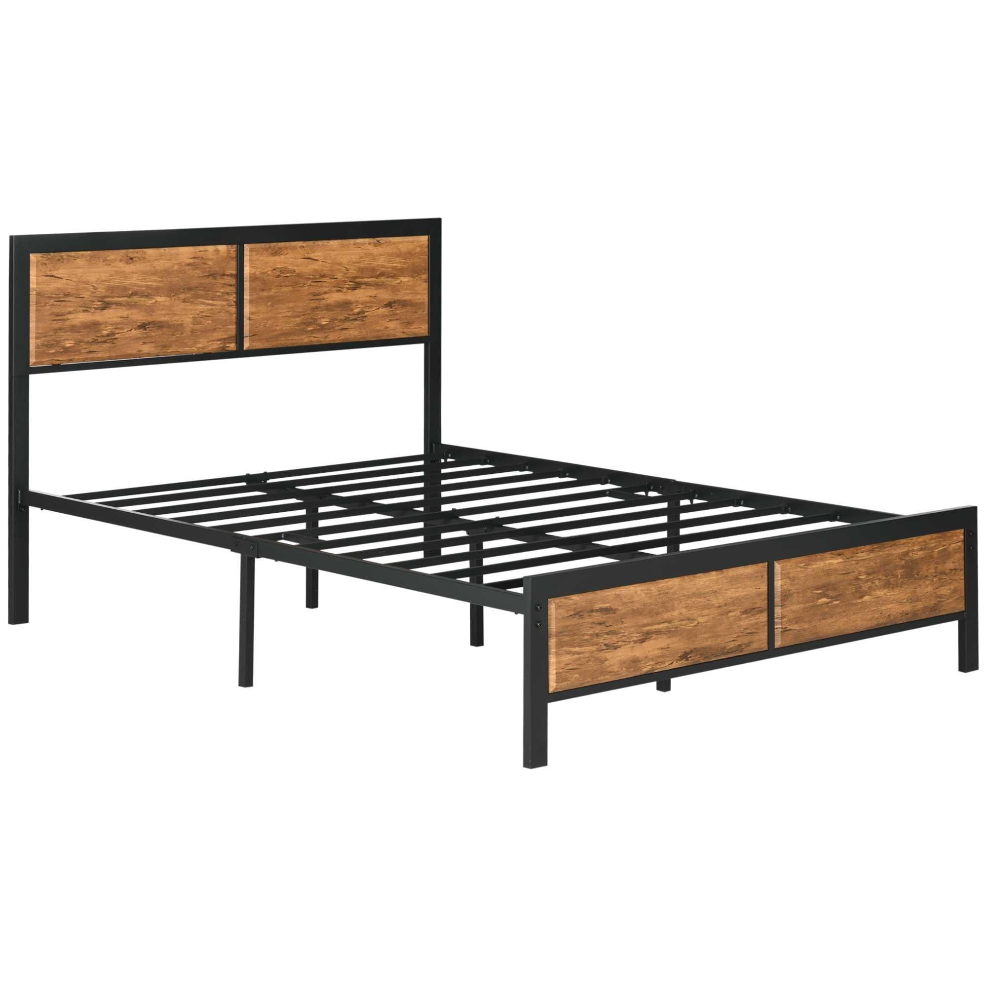 Bed Frame with Footboard and Under Bed Storage