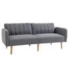 HOMCOM 2 Seater sofa bed Sofa Couch with Adjustable Backrest Linen thumbnail 1