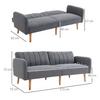 HOMCOM 2 Seater sofa bed Sofa Couch with Adjustable Backrest Linen thumbnail 3