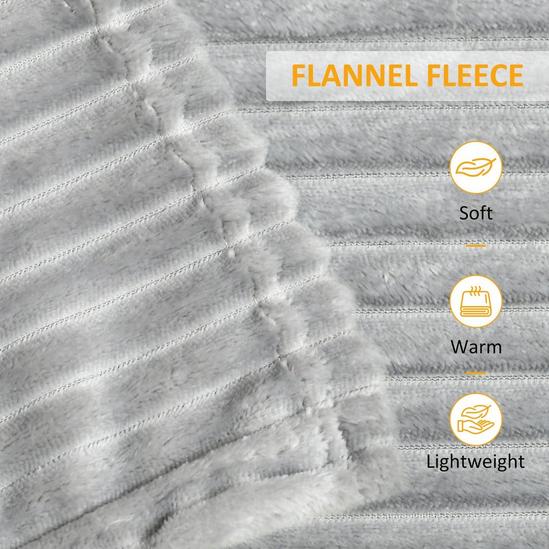 HOMCOM Flannel Fleece Blanket for Sofa Blanket for Bed 5