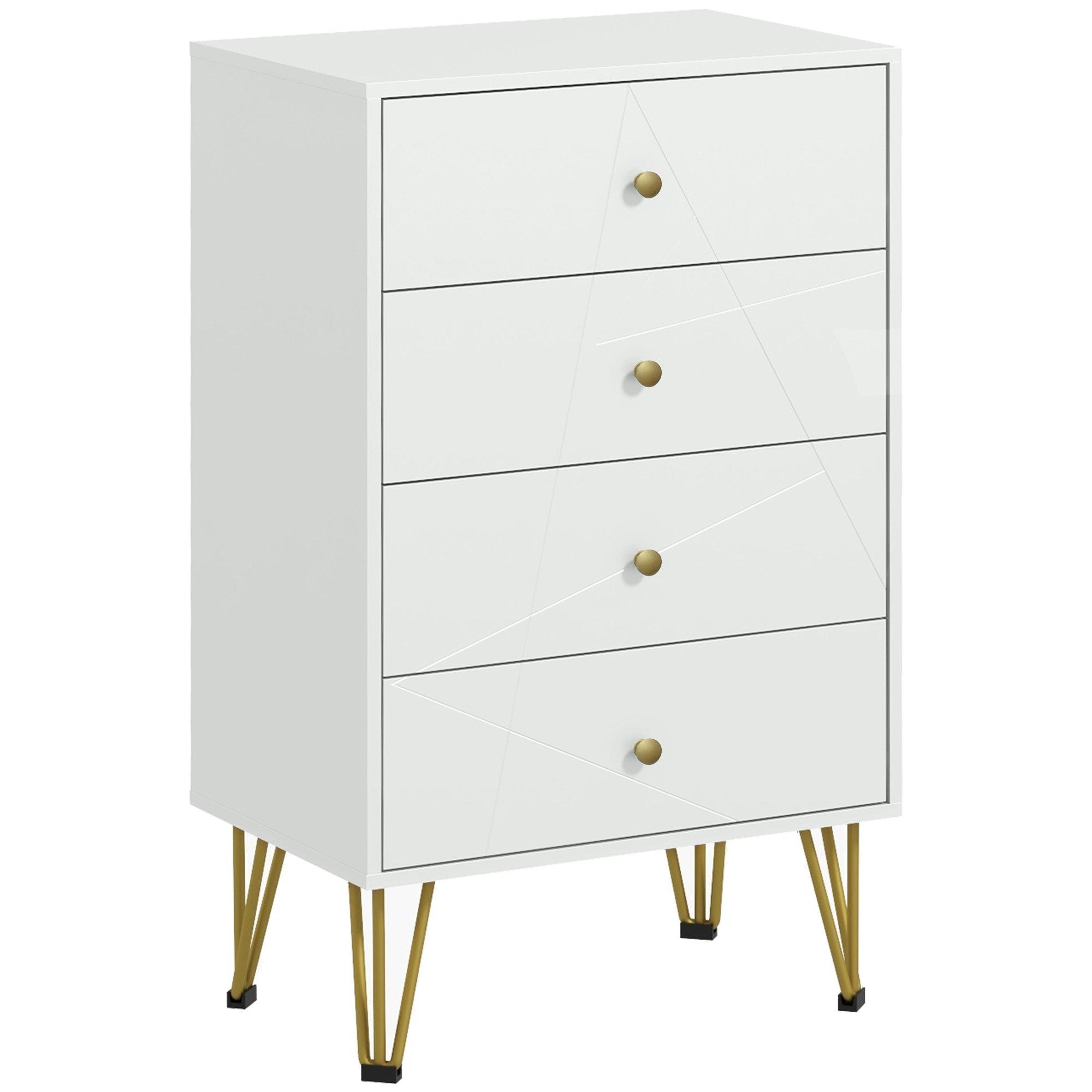 Modern Chest of Drawers 4 Drawers Dresser with Hairpin Legs