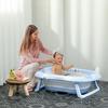 ZONEKIZ Foldable Baby Bathtub w/ Non-Slip Support Legs, Cushion, Shower Holder thumbnail 2