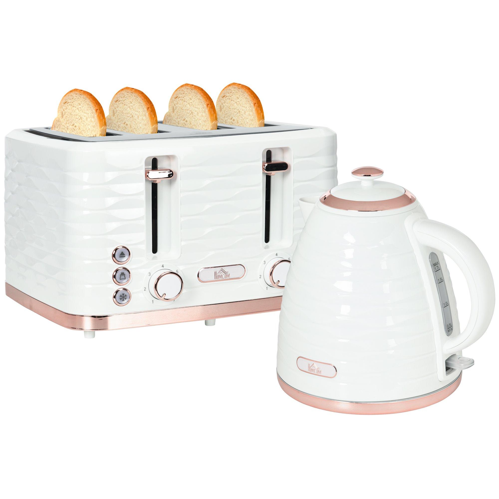 Kettle and Toaster Sets 1.7L Kettle 4 Slice Toaster Browning Control