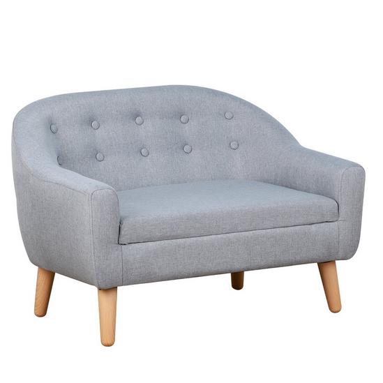 HOMCOM Kids Mini Sofa Armchair Seating Chair Bedroom Playroom Furniture Grey 1