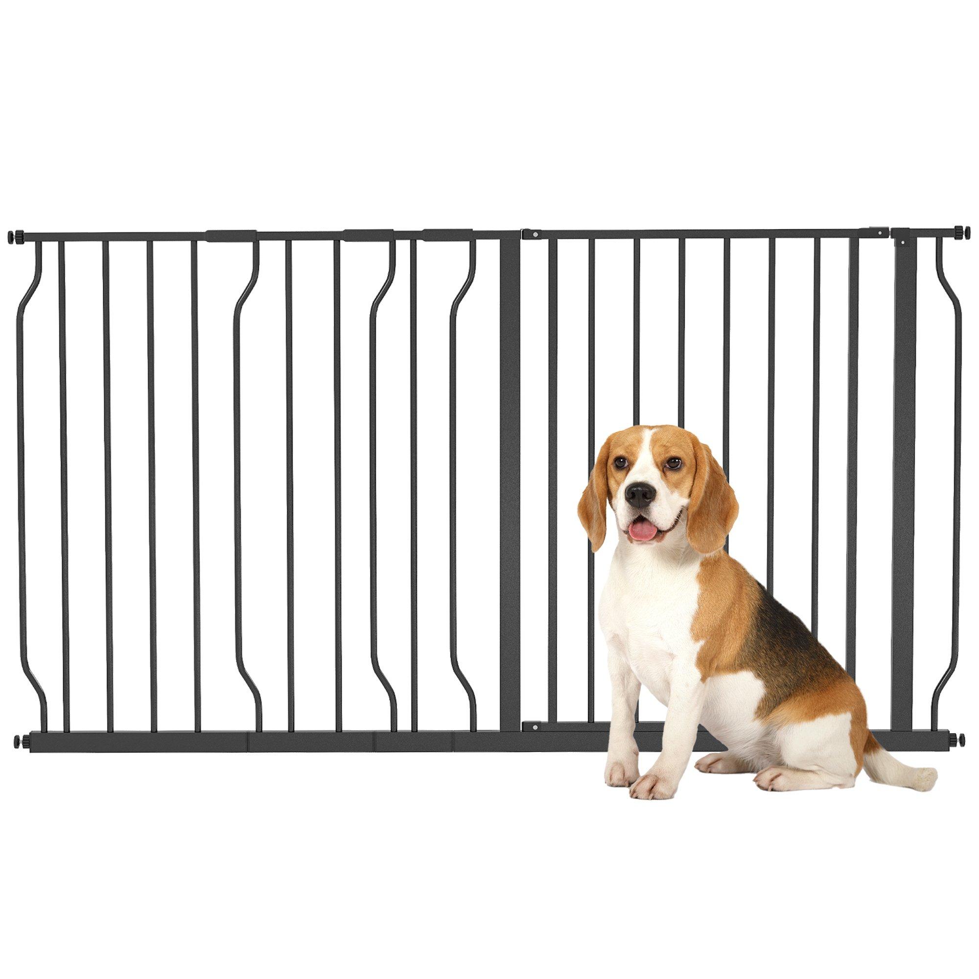 Pet Safety Gate Dog Barrier with Door Pressure Fit for Doorways, 75-145W cm
