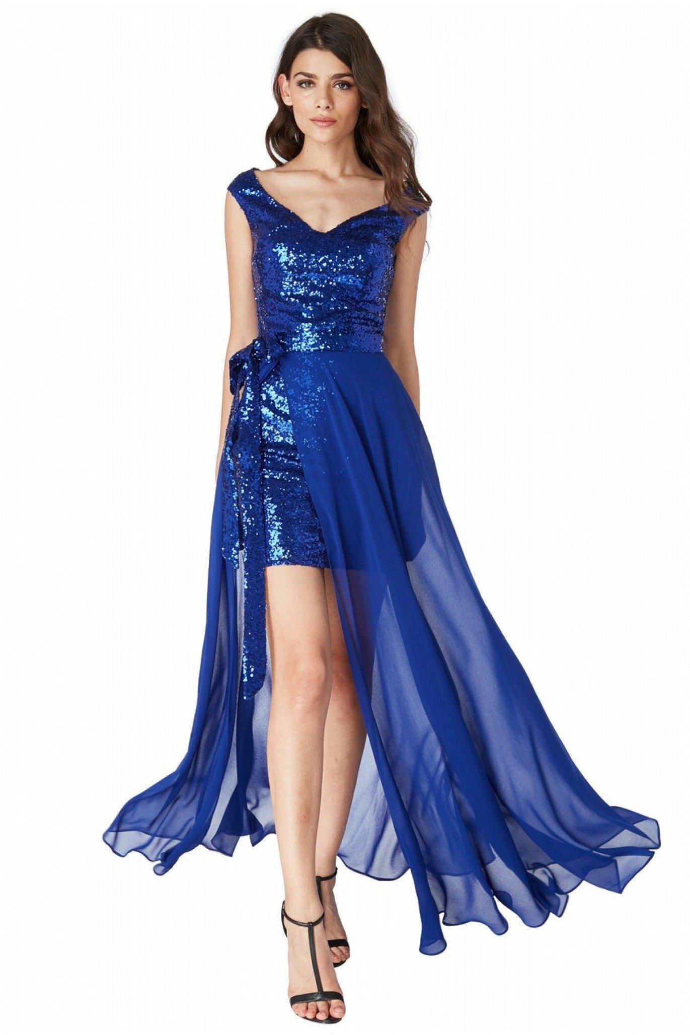 2 In 1 Sequin And Chiffon Dress
