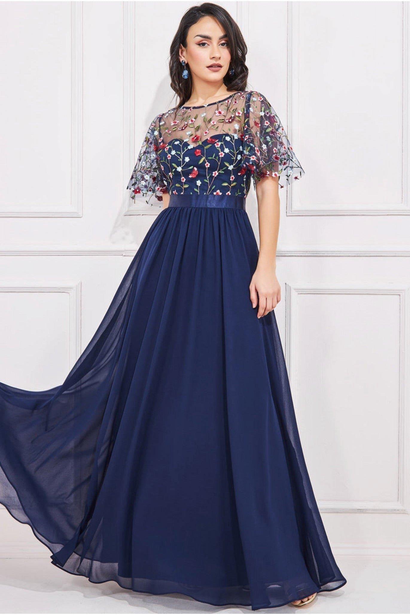 Blue Silk with Patola Designer Foil Print Work Gown
