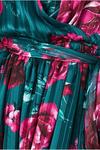 Goddiva Maternity Flutter Sleeve Floral Wrap Maxi  Emerald thumbnail 4