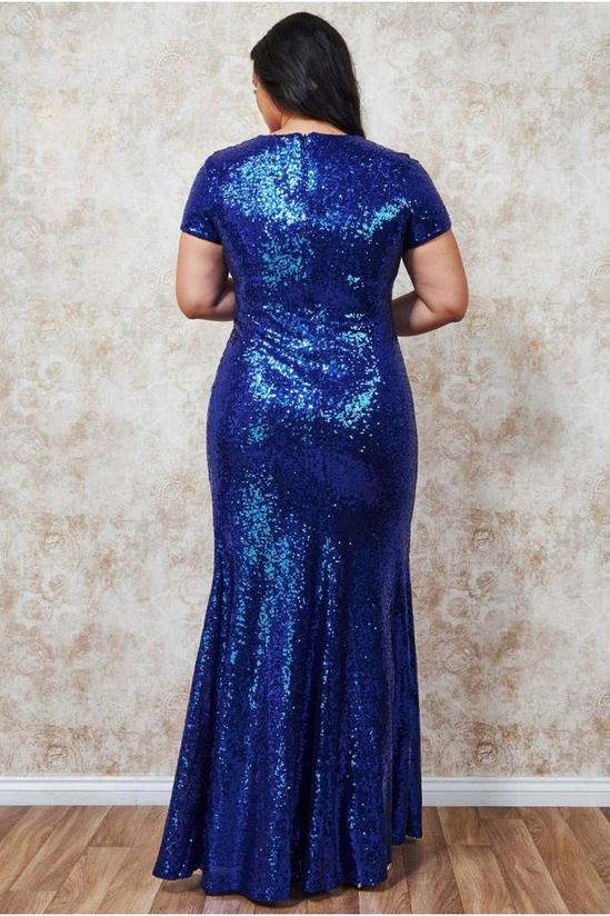 Goddiva Sequin Portrait Neckline Maxi Dress 2