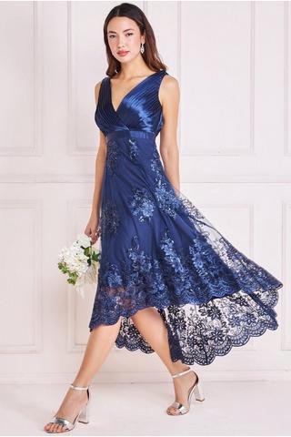 Buy Women's Plus Size Lace Wedding Bride Bridal Party Dresses Navy Blue 16W  at