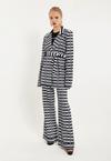 House of Holland Striped and Logo Printed Trousers in Black and White thumbnail 4