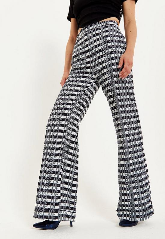 House of Holland Striped and Logo Printed Trousers in Black and White 5