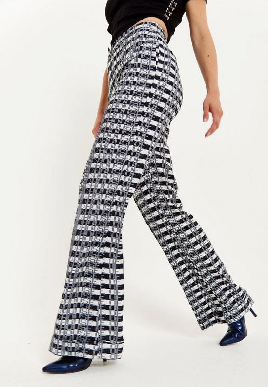 House of Holland Striped and Logo Printed Trousers in Black and White 6