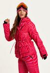 Liquorish Ski Waterproof Jacket In Pink Zebra Print thumbnail 5