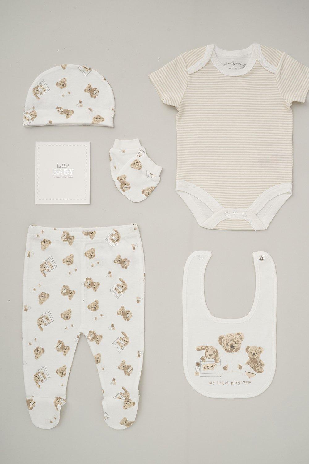 6-Piece Bear Print Baby Gift Set