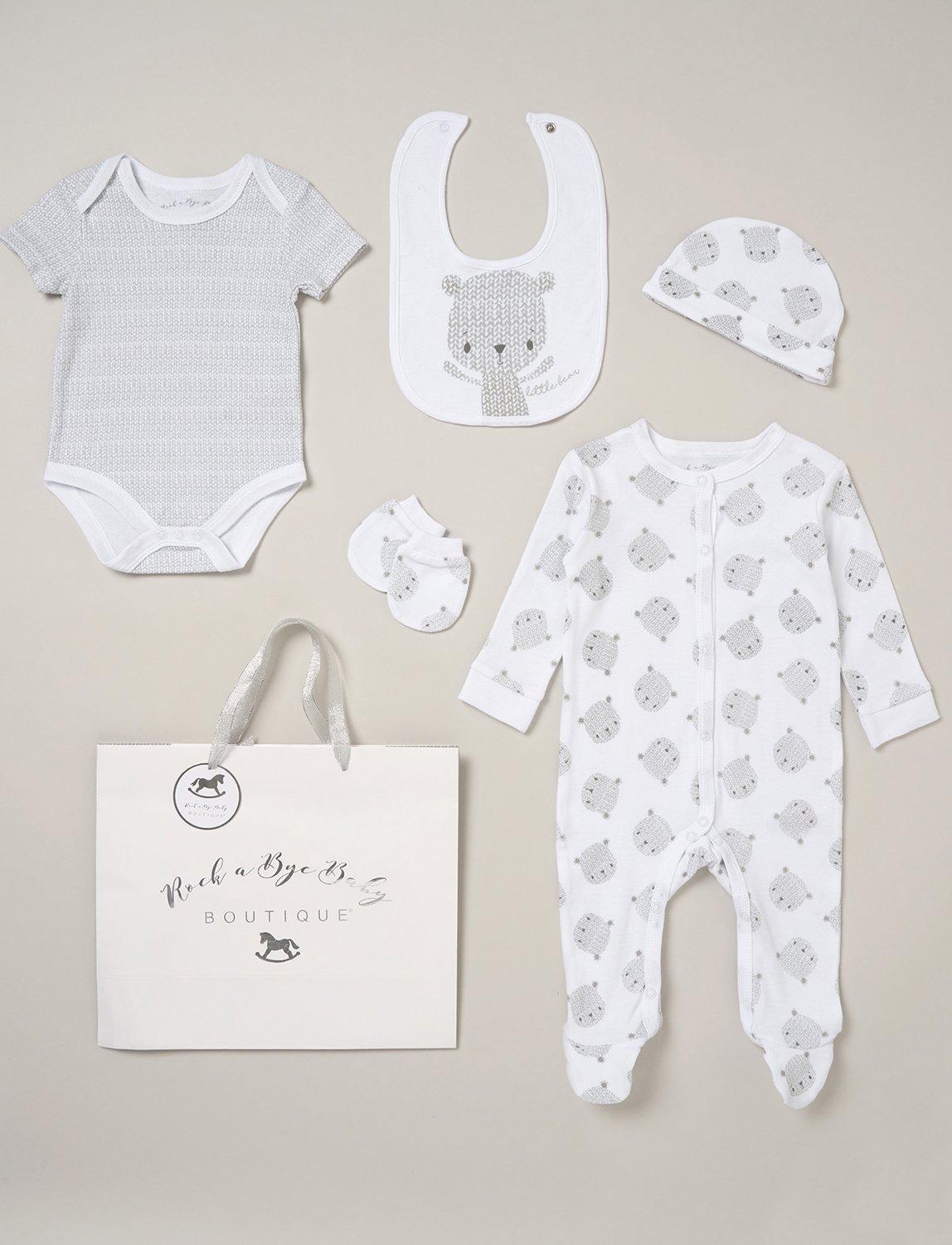 Bear Print Cotton 5-Piece Baby Gift Set