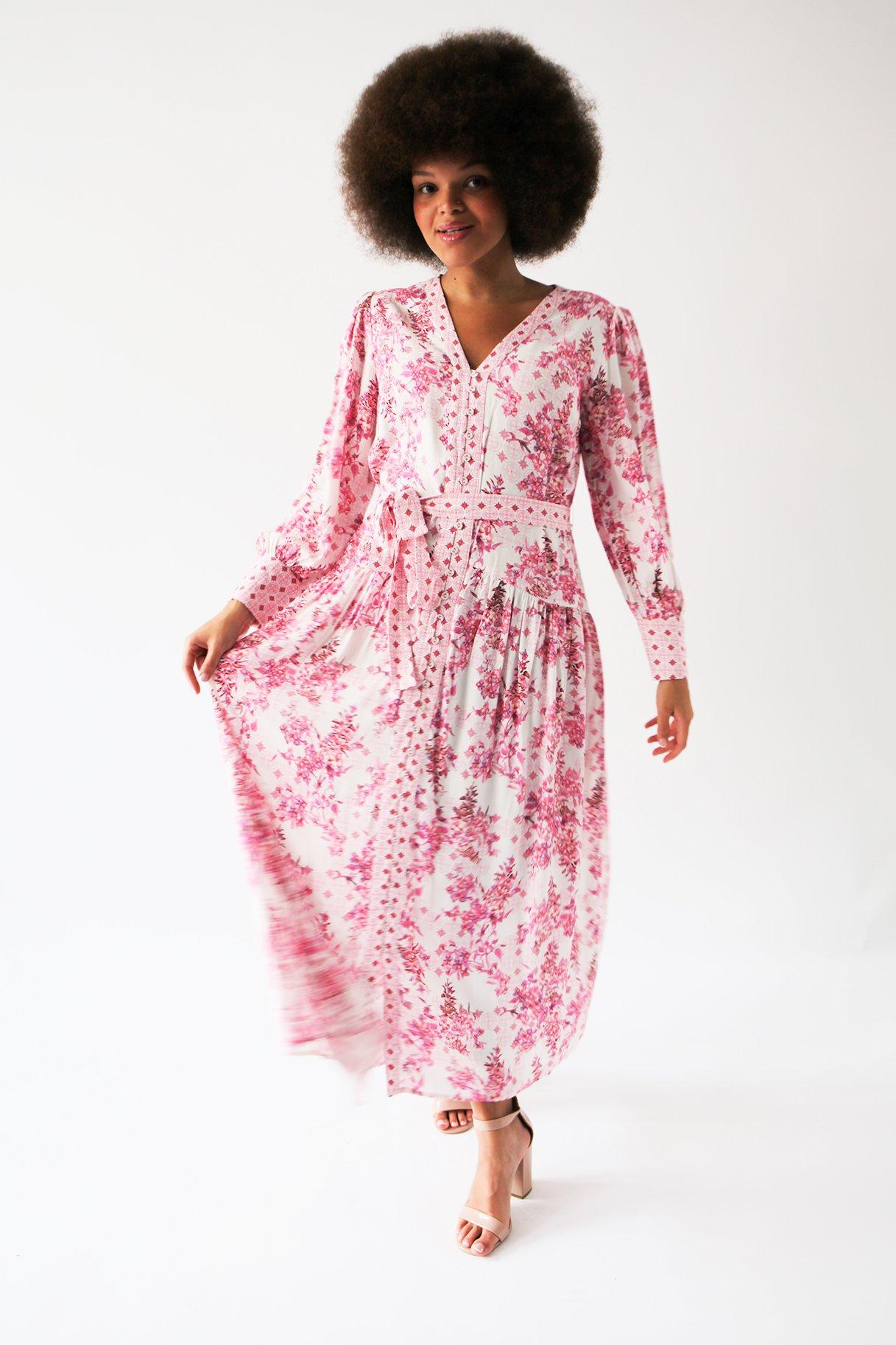 Aaliyah Pink Cotton Dress