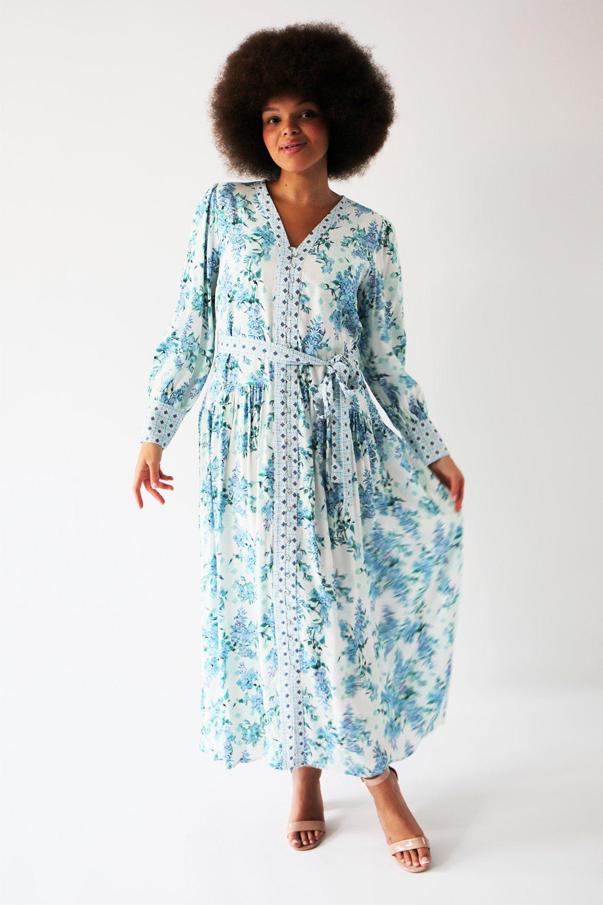 Aaliyah Blue Cotton Dress