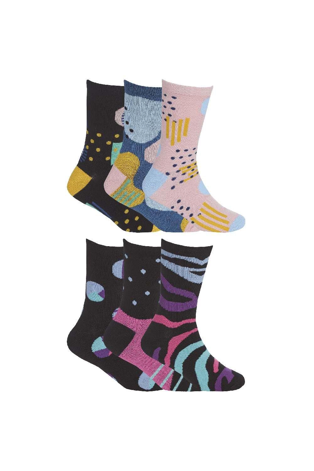 12 Pair Soft Breathable Bamboo Floral & Abstract Pattern Socks