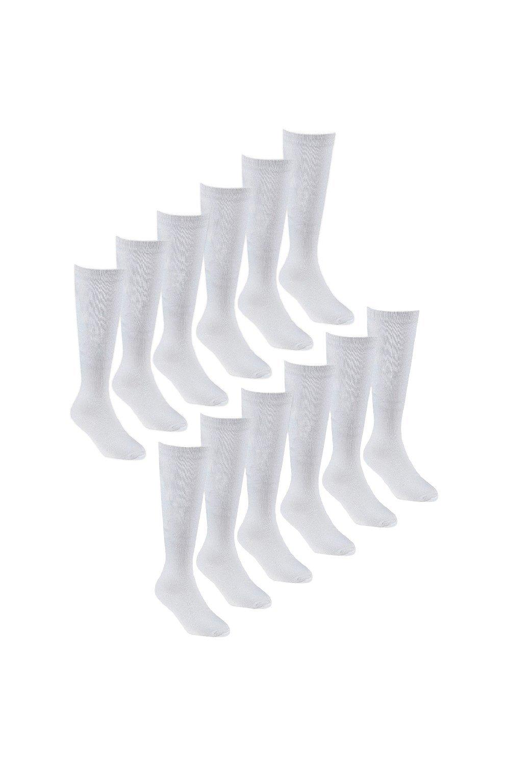 12 Pair Knee High Bamboo Socks Soft Plain Long School Socks