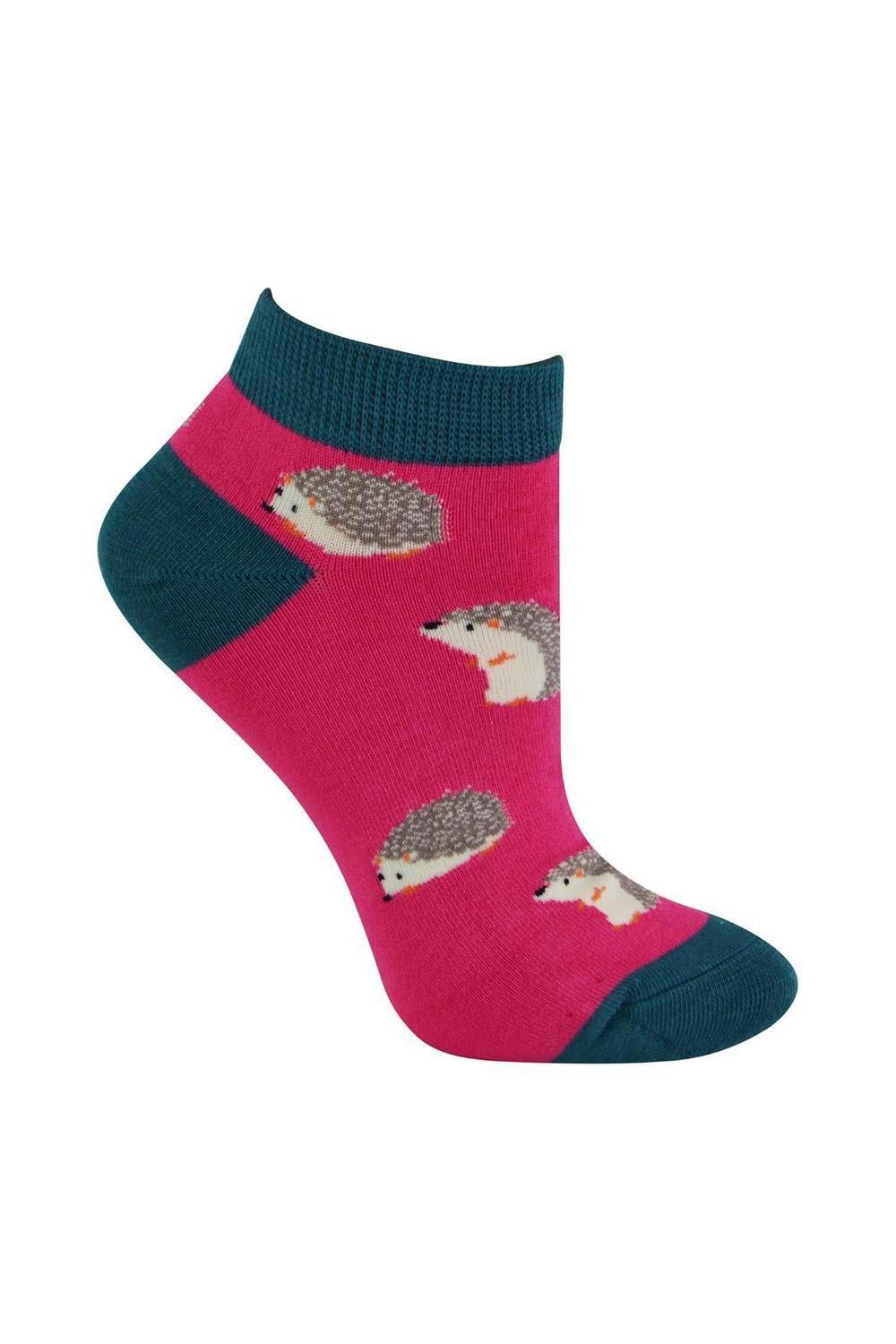 Cute Animal Pattern Soft Breathable Bamboo Trainer Low Cut Socks