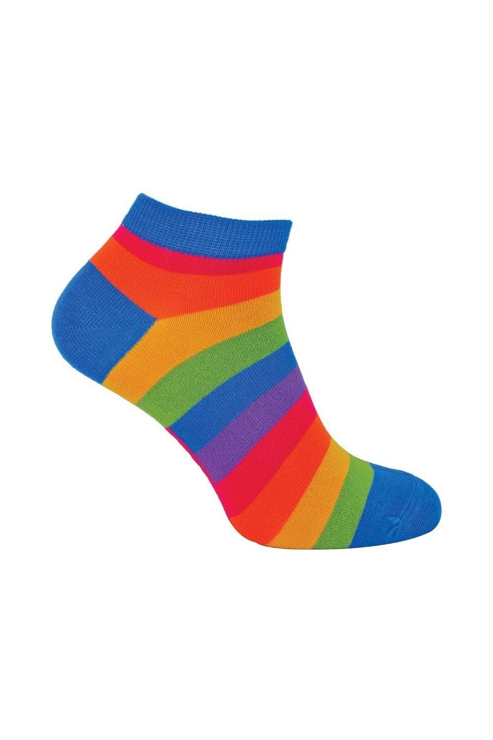 Bamboo Rainbow Trainer Socks - Colourful Striped Socks