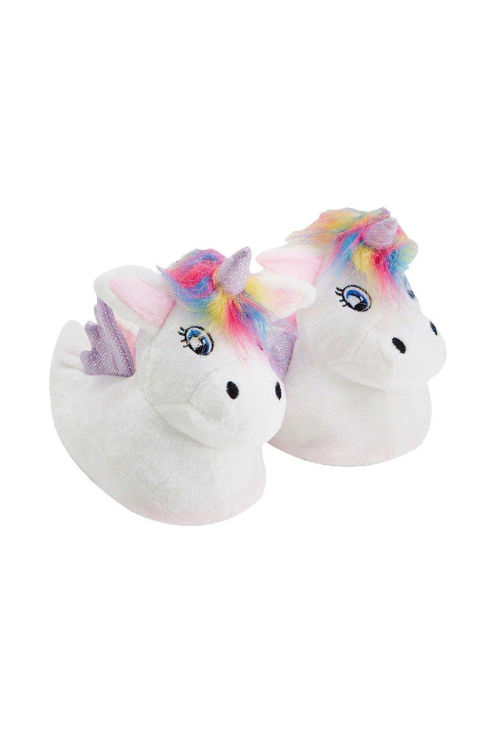White Unicorn Plush Slippers Gift for Christmas