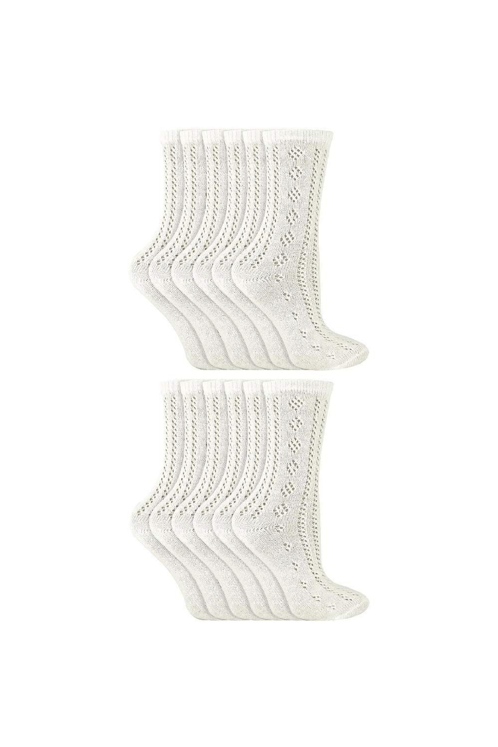 12 Pair Pelerine Ankle Socks - Cotton Knitted School Socks