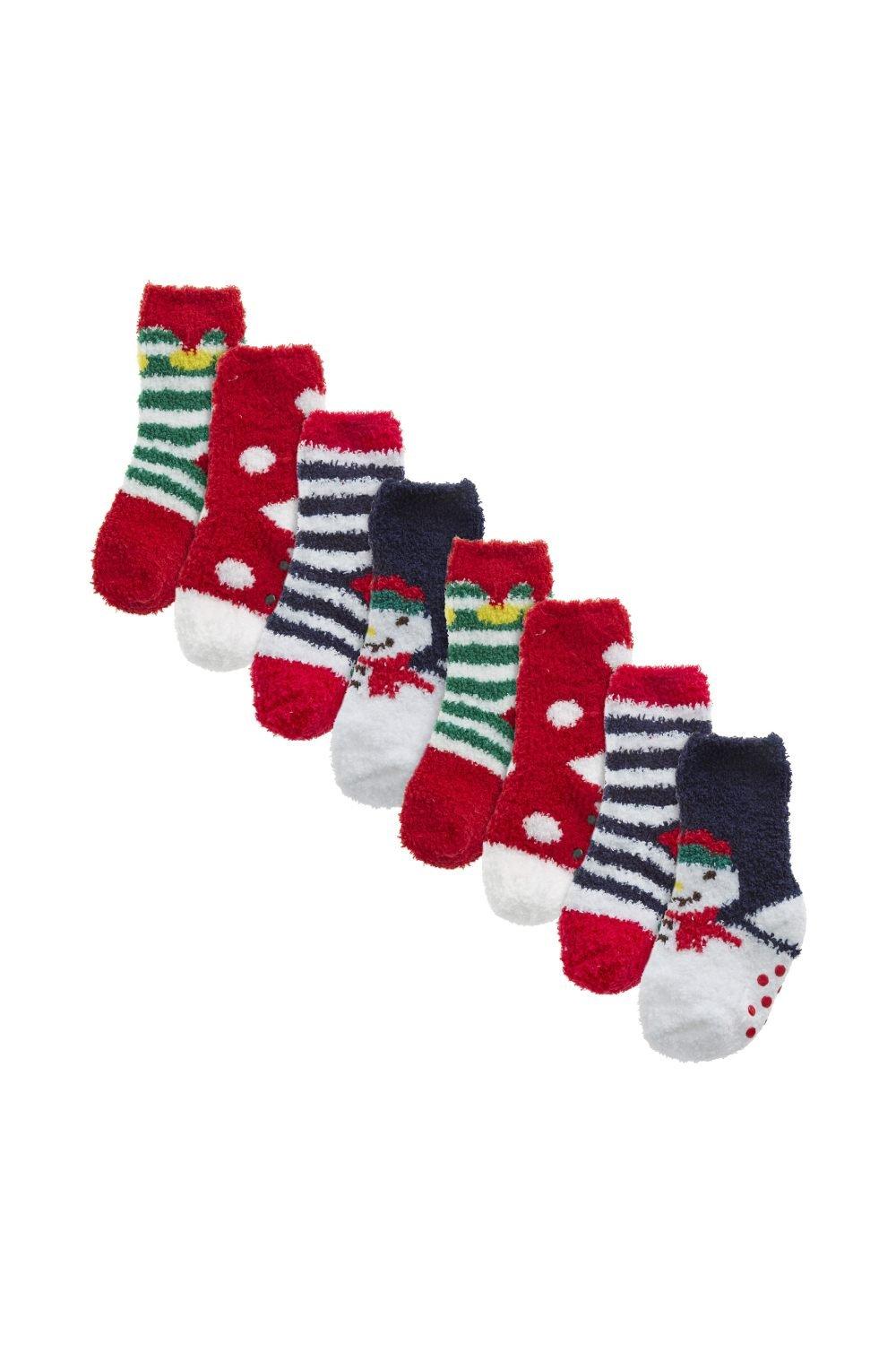 8 Pair Baby Multipack Cosy Christmas Socks - Novelty Breathable Socks