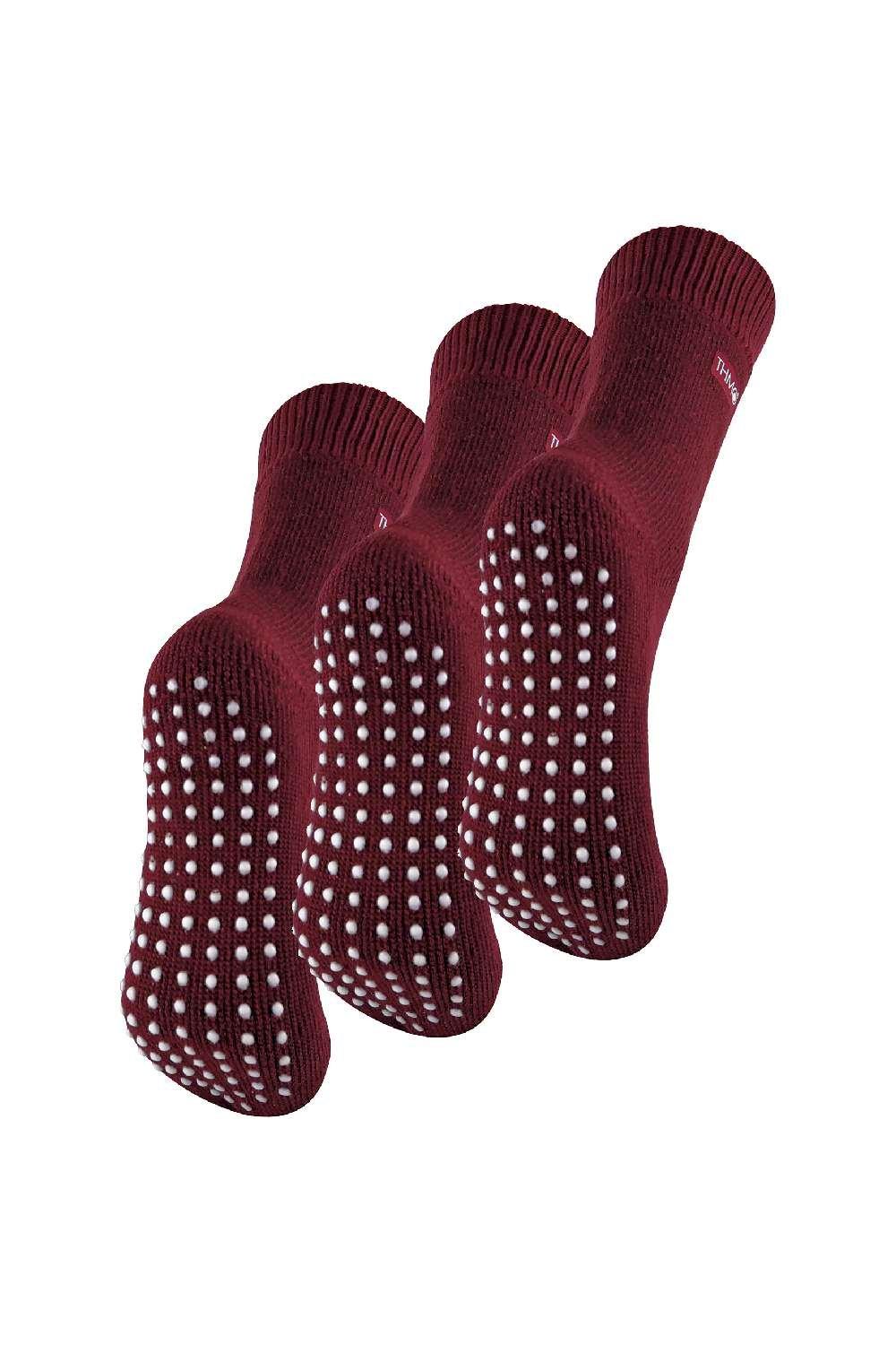 3 Pairs Fleece Slipper Socks - Breathable Crew Thermal Socks