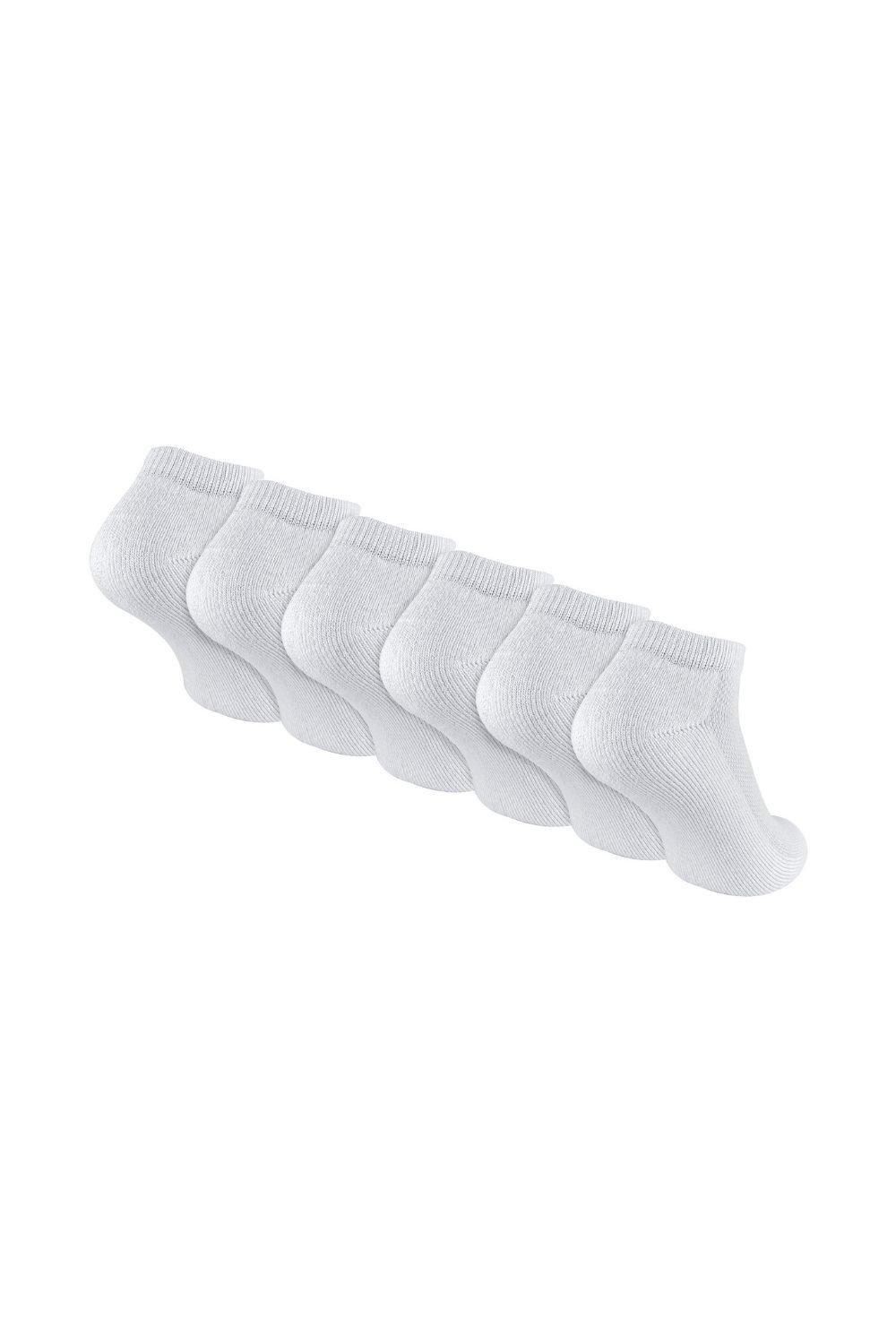 Underwear & Socks | 6 Pair Multipack White Bamboo Trainer Socks | Sock Snob