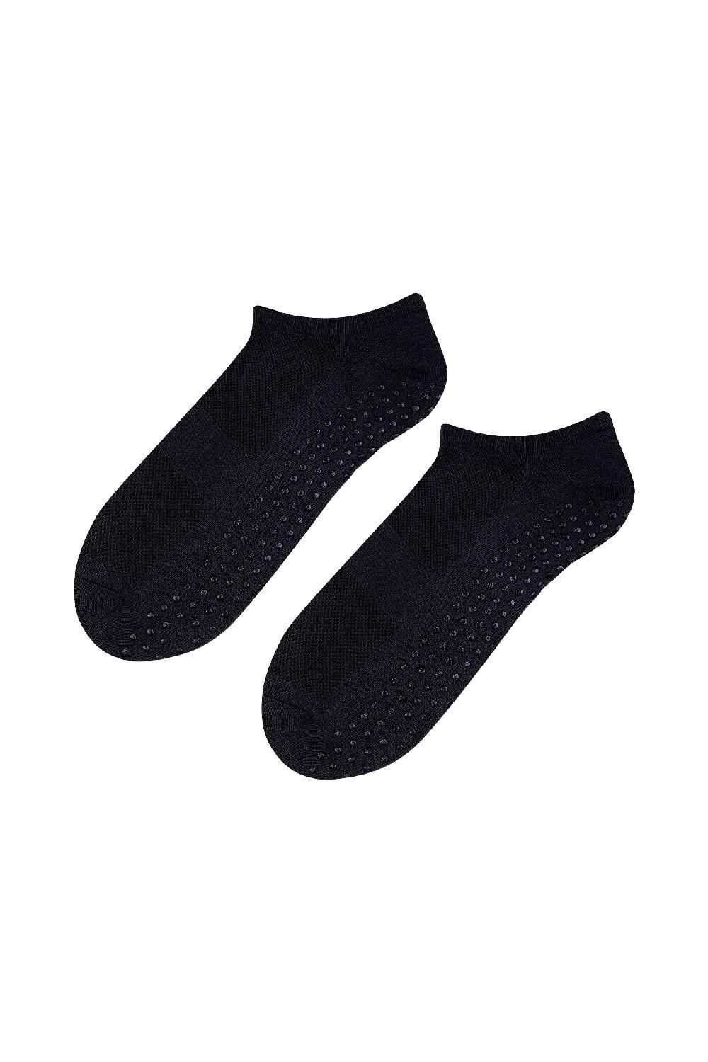 Non Slip Cotton No Show Low Cut Socks with Grips for Yoga & Pilates