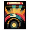 Artery8 Retro Record Player DJ Decks Turntable Abstract Print Art Print Framed Poster Wall Decor 12x16 inch thumbnail 1