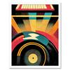Artery8 Retro Record Player DJ Decks Turntable Abstract Print Art Print Framed Poster Wall Decor 12x16 inch thumbnail 1