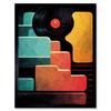 Artery8 Retro DJ Decks Vintage Style Abstract Turntable Print Art Print Framed Poster Wall Decor 12x16 inch thumbnail 1