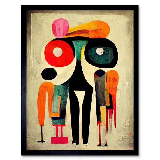 Artery8 Abstract Colourful Pop Art People Art Print Framed Poster Wall Decor 12x16 inch 1
