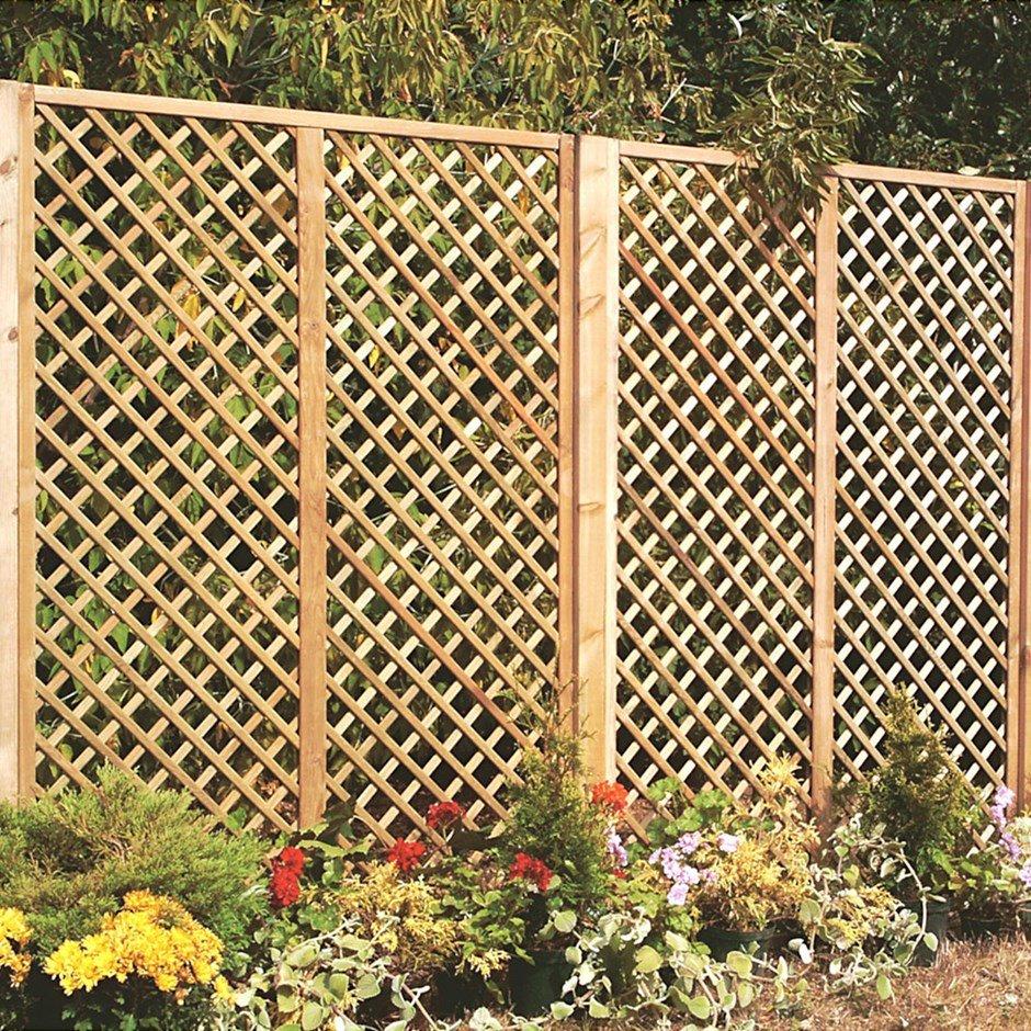 English Primrose Fan Outdoor Garden Privacy Screening Wall Trellis 1.83m x 1.2m