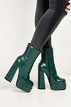 Miss Diva Yolanda Chunky Block Heel Platform Heeled Ankle Boots thumbnail 1
