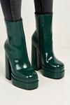 Miss Diva Yolanda Chunky Block Heel Platform Heeled Ankle Boots thumbnail 2